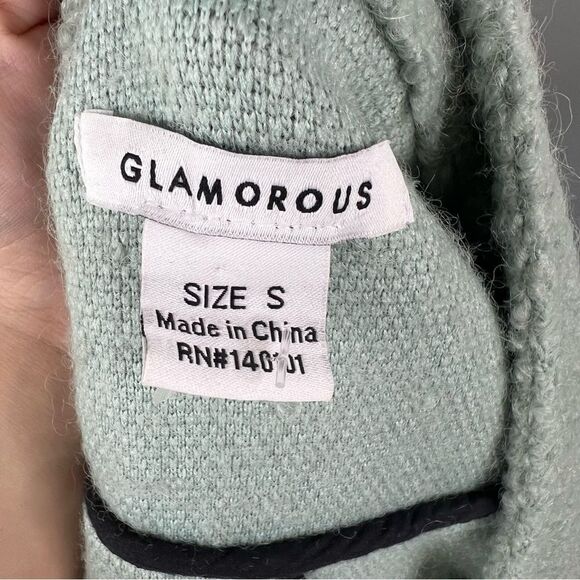 Sz S Glamorous Boucle Teddy Sage Green Peacoat $125 MSRP - Picture 11 of 12